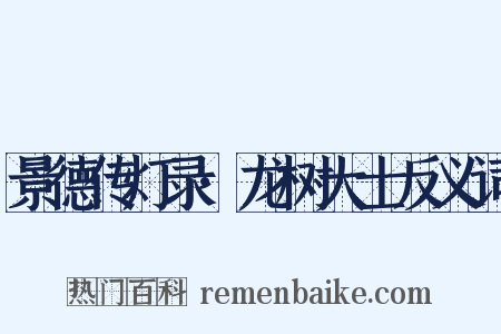 景德传灯录·龙树大士反义词是什么意思的图片